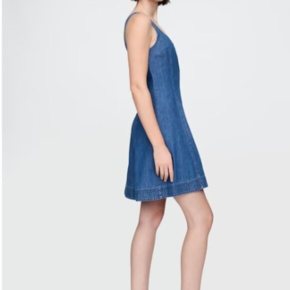 NEW Gap Denim Mini Dress, Medium Wash, M Tall - Picture 3 of 5